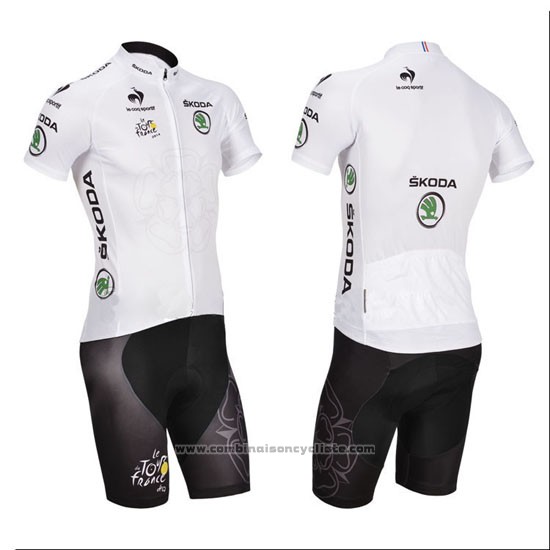2014 Maillot Cyclisme Tour de France Blanc Manches Courtes et Cuissard